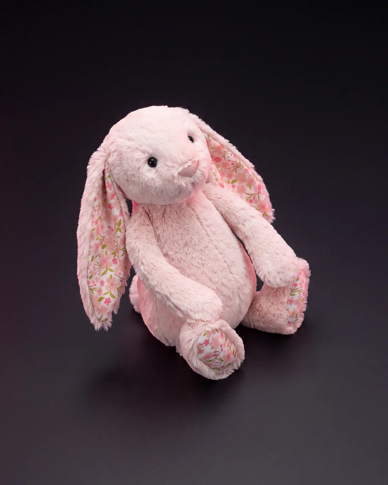 Blossom Blush Bunny 'Cherry', 어두운 스튜디오 배경.